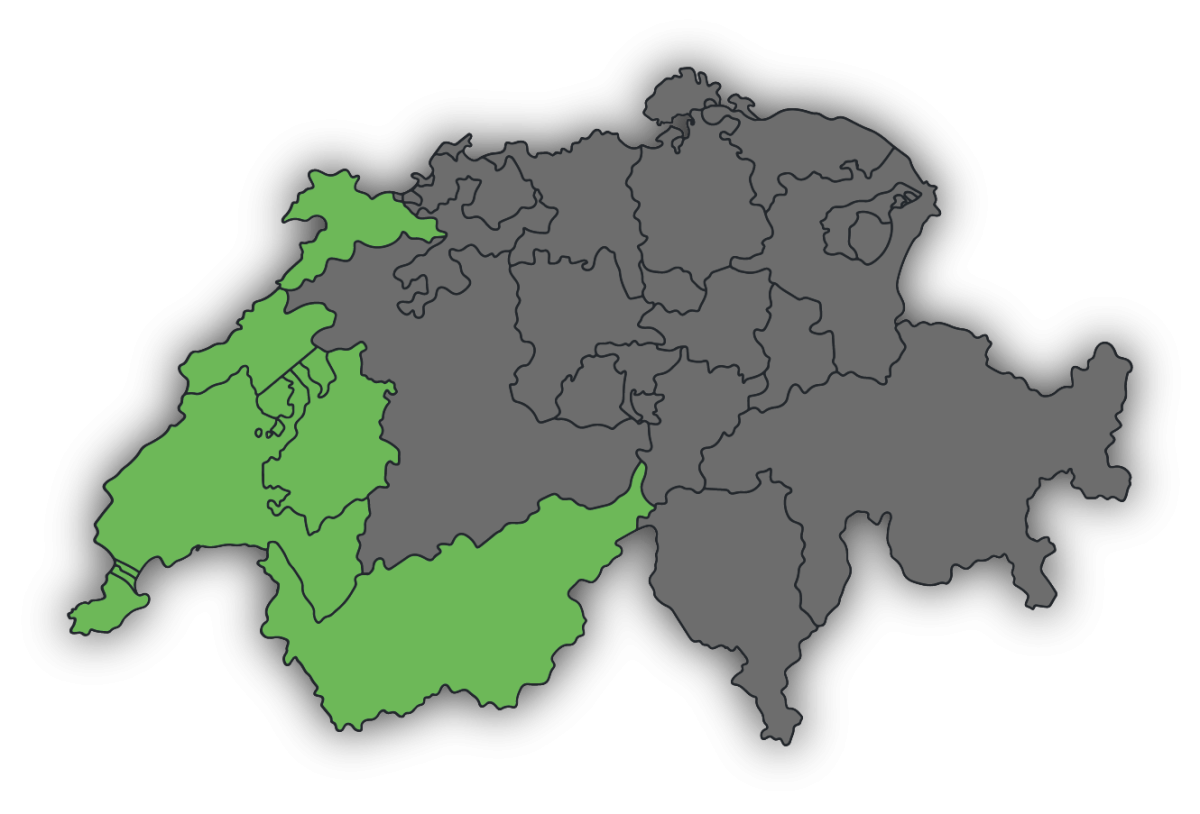 Zone d'intervention Perla Solutions en Suisse romande